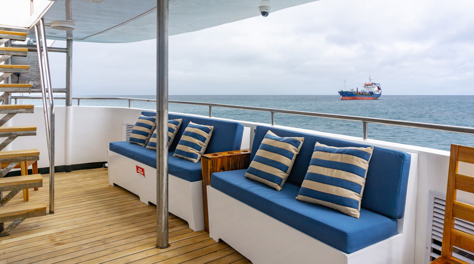 Balcony on Calipso, Galapagos ship Balcony on Calipso, Galapagos ship