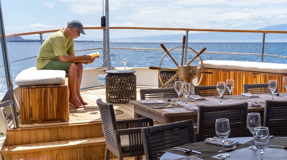Grace Yacht, Galapagos Islands - Exterior Dining Grace Yacht, Galapagos Islands - Exterior Dining