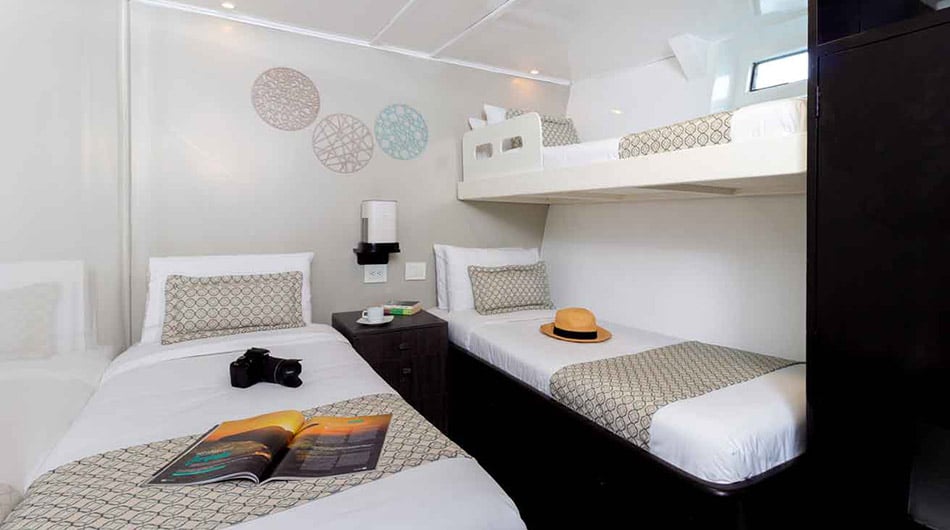 Monserrat Galapagos Cruise Ship - Lower Deck Triple Cabin Monserrat Galapagos Cruise Ship - Lower Deck Triple Cabin