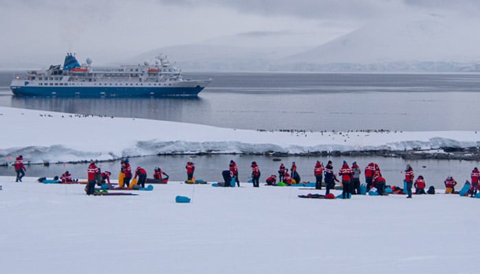 People Camping in Antarctica