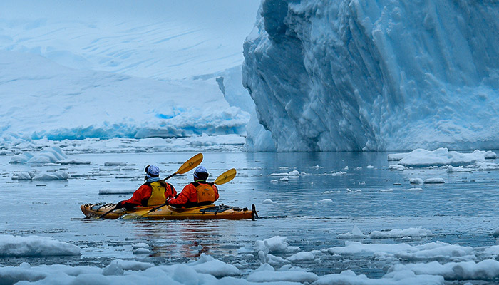 Sea kayaking in Antarctica