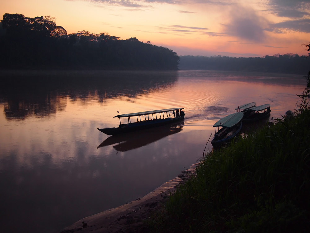 Tambopata Reserve at sunset 