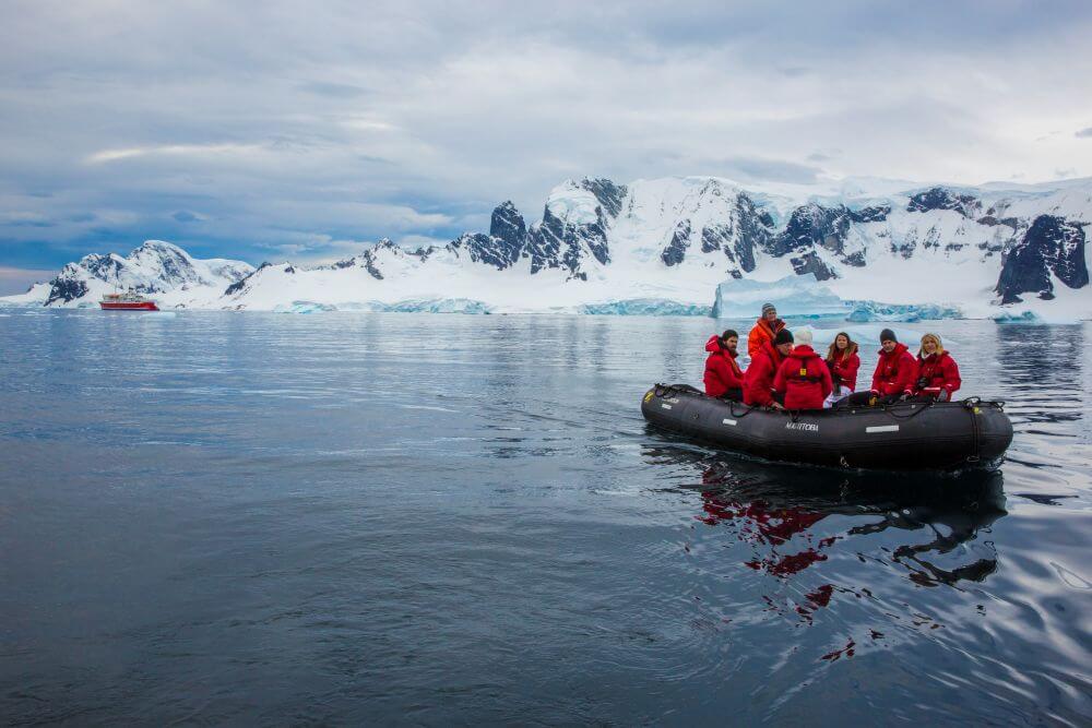 Zodiac cruising in Antarctica