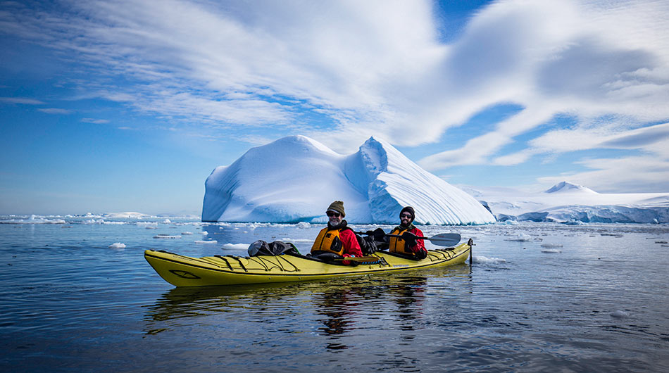 Kayaking in Antarctica during an Antarctica cruise