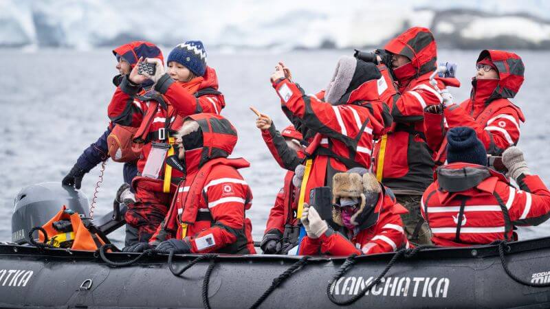 Zodiac cruise in Antarctica with Chimu Adventures