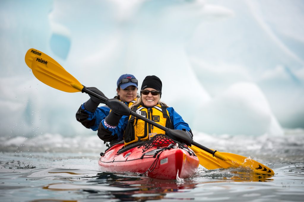 kayaking in Arctic summer