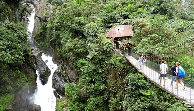 Palion del Diablo, Devil's Cauldron, waterfall near Banos, Ecuador Palion del Diablo, Devil's Cauldron, waterfall near Banos, Ecuador