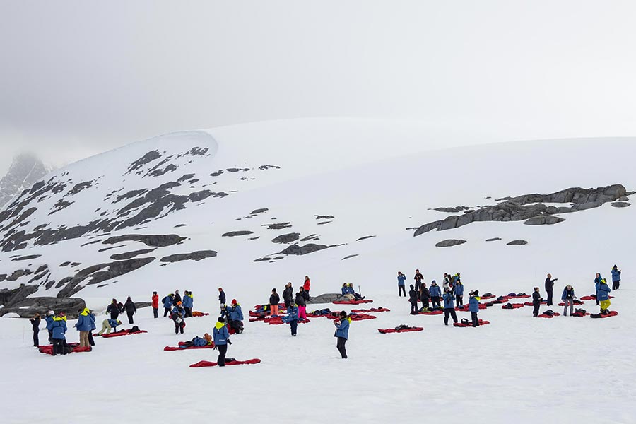 campers on the Antarctic Peninsula 