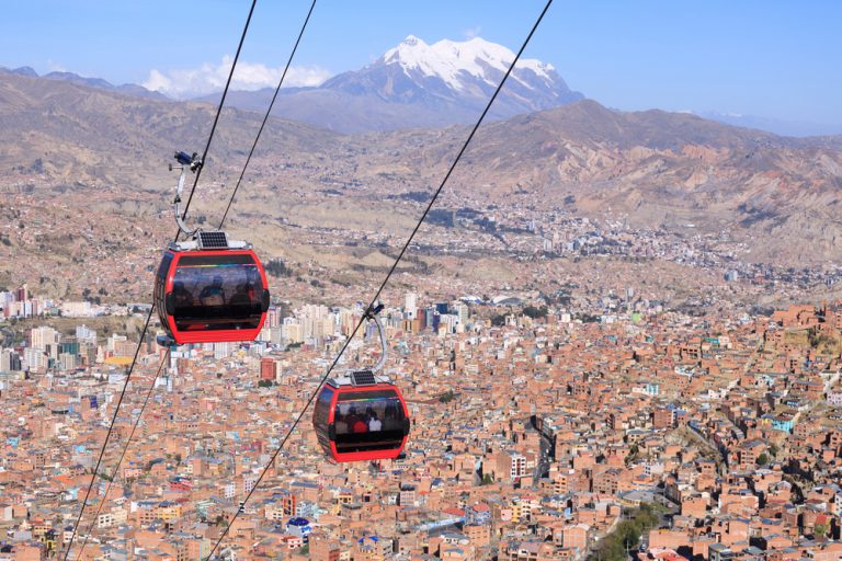 Cable car in La Paz Bolivia Cable car in La Paz Bolivia