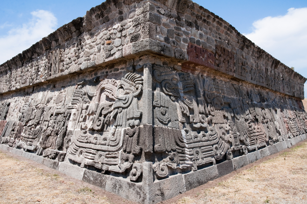 details of the ancient Temple of the Feathered Serpent details of the ancient Temple of the Feathered Serpent