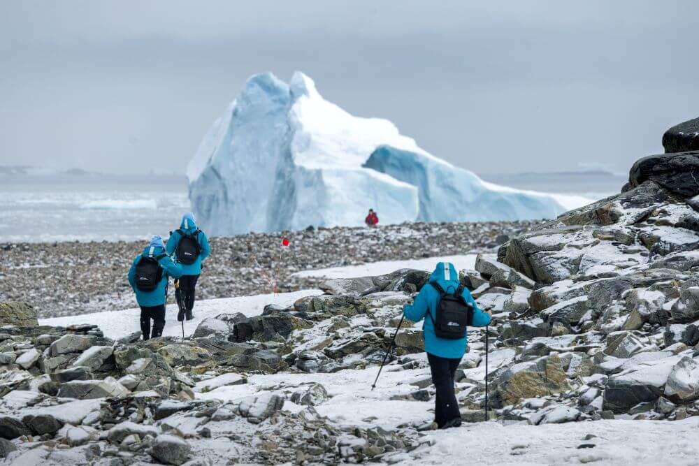Hikers in Antarctica