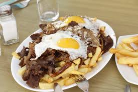 Typical Bistec le pobre de Chile.