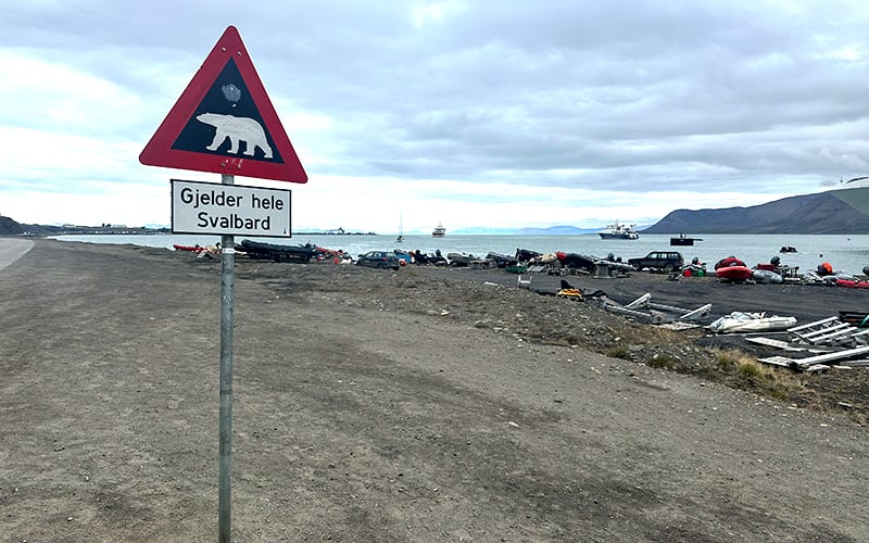 Polar bear sign, Svalbard