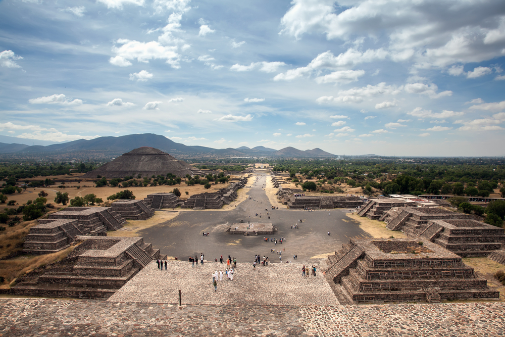 ancient ruins and long road Avenue of the Dead in mexico ancient ruins and long road Avenue of the Dead in mexico