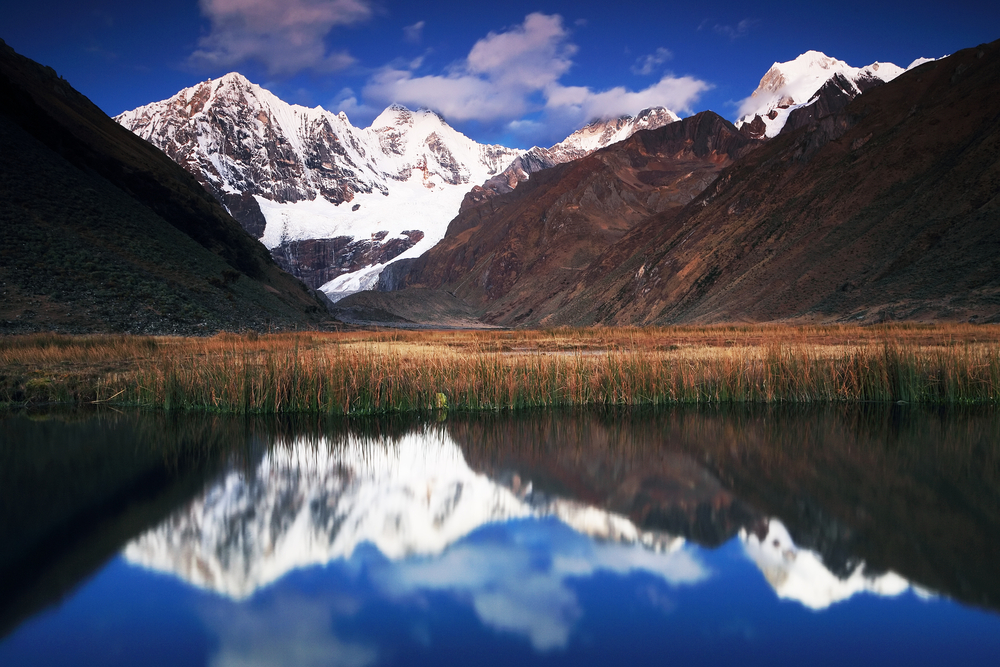 Jahuacocha Lake in Cordiliera Huayhuash. Jahuacocha Lake in Cordiliera Huayhuash.