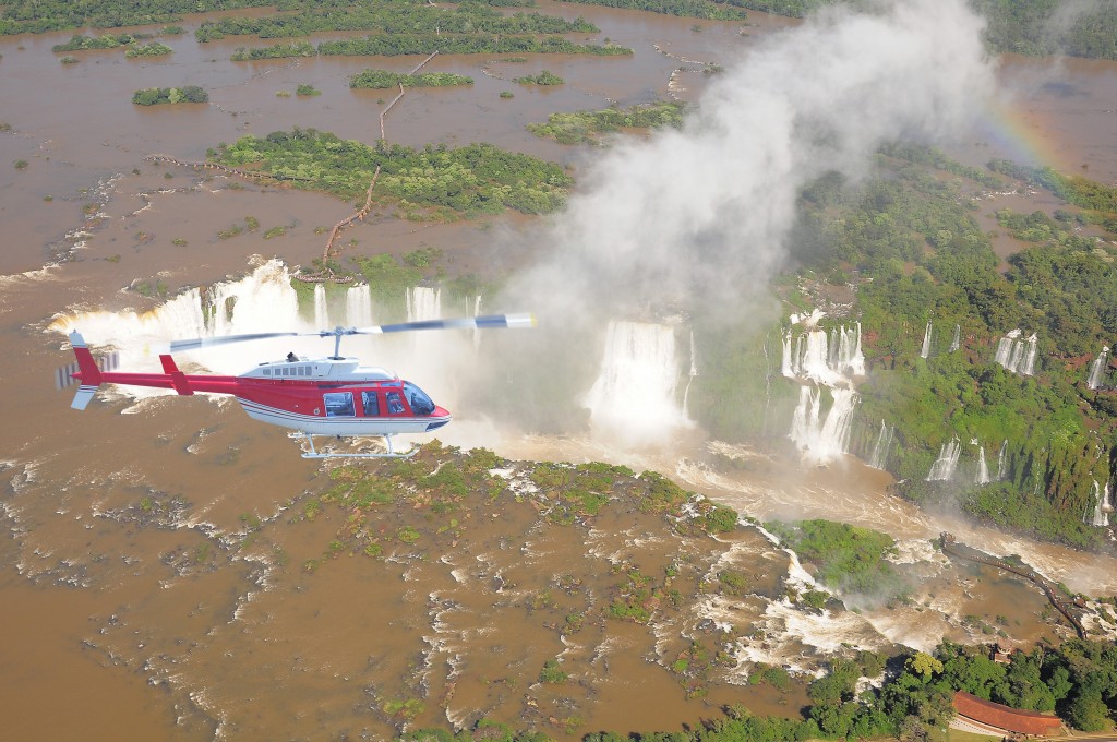 Helicopter above Iguazu Falls. Helicopter above Iguazu Falls.
