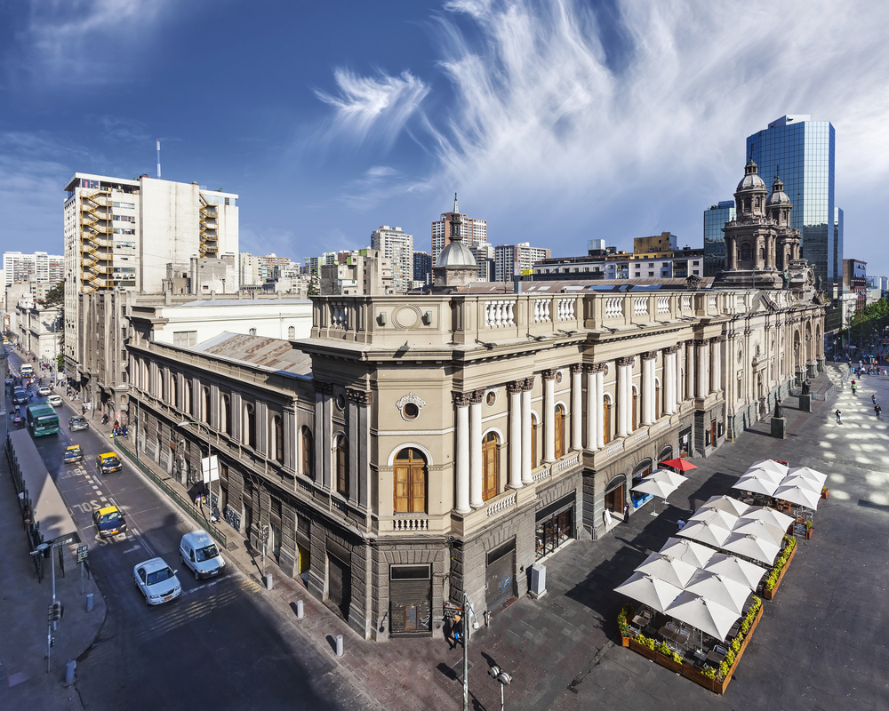 downtown Santiago Chile streetscape