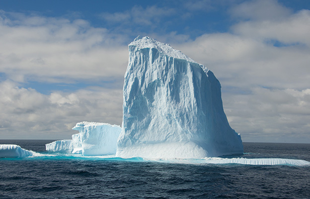 Big iceberg floating in the Antarctic ocean.