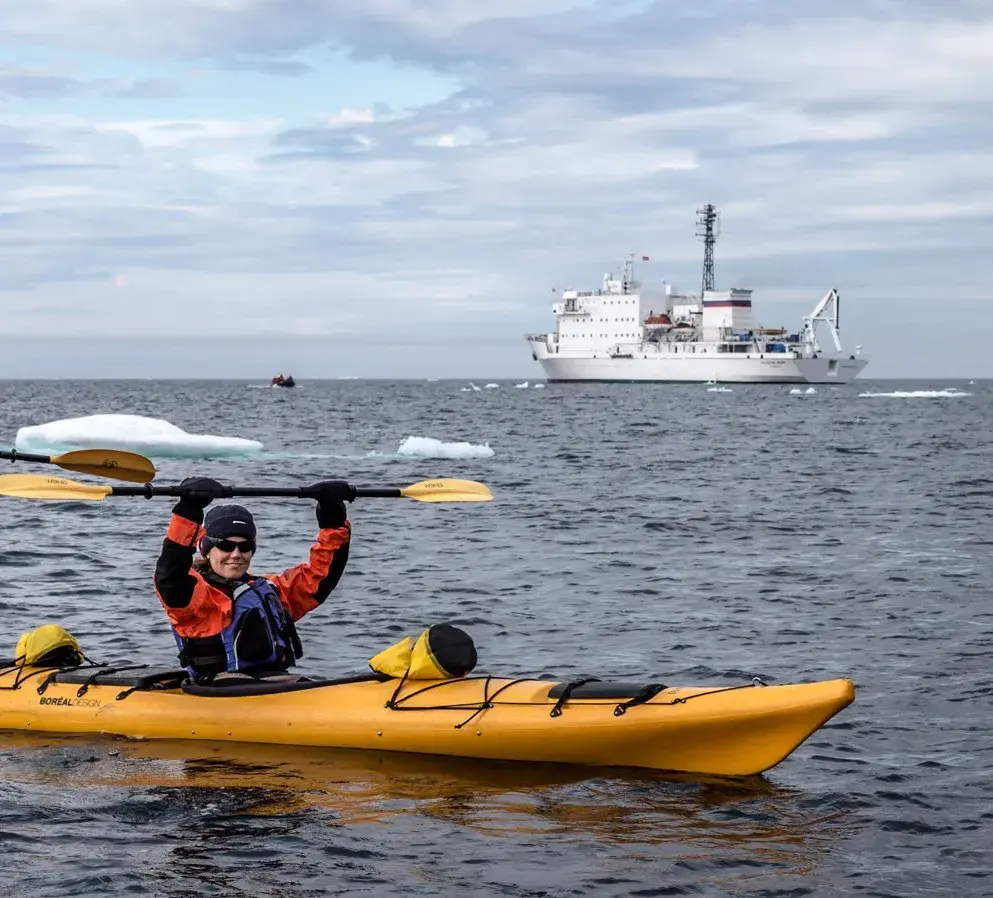 Sue Kayaking in Antarctica