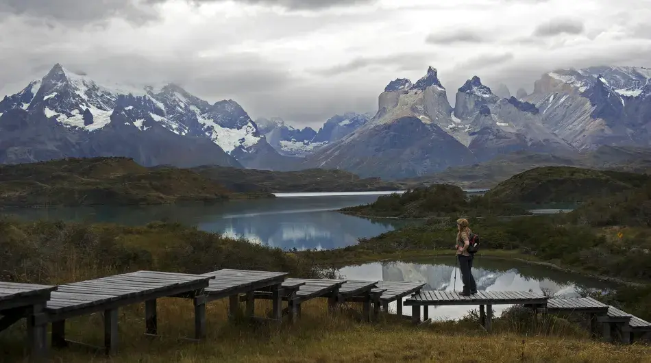 Person with Mountain Scenery, Chile