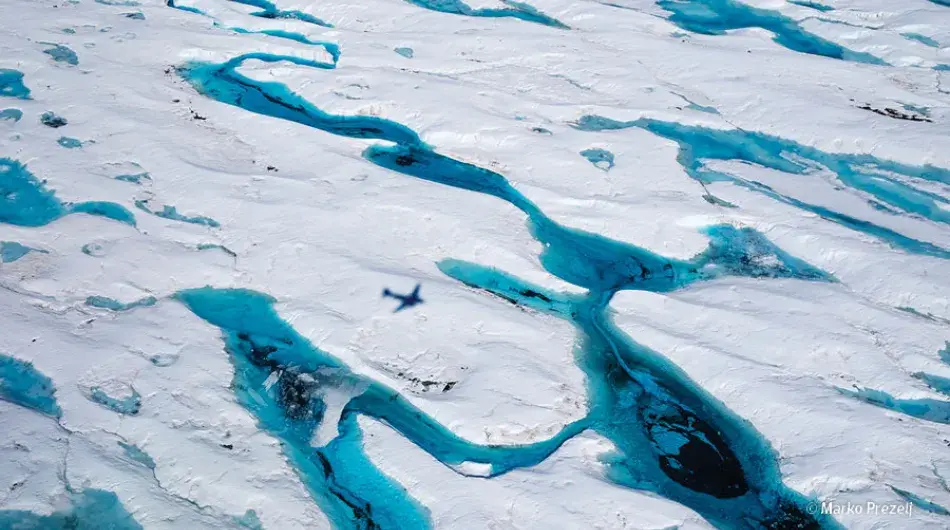 Aerial view of Antarctica