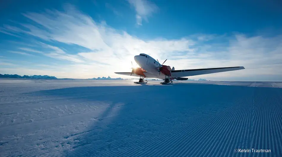 Flight in Antarctica with White Desert