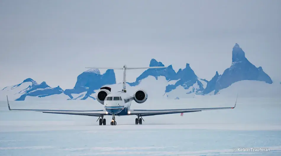 Flight in Antarctica with White Desert