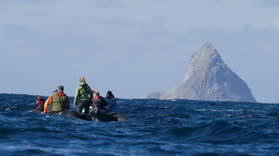Passengers in a zodiac