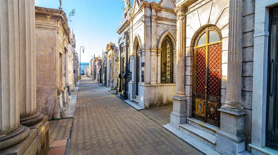 Neoclassical architecture pedestrian street in Buenos Aires