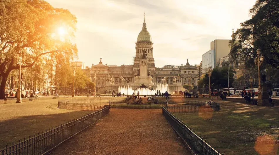 Argentina buenos aires congress palace at sunset