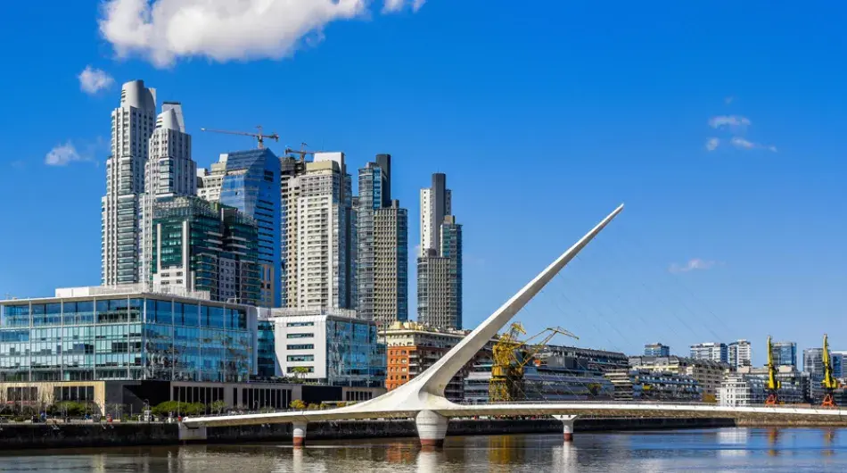 Buenos aires panoramic city view from puerto maderas