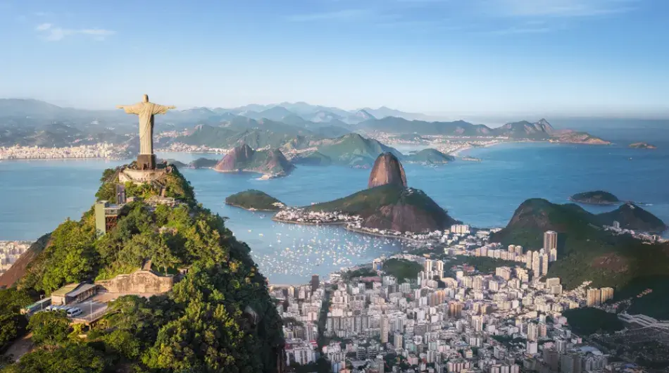 Corcovado white christ panoramic view