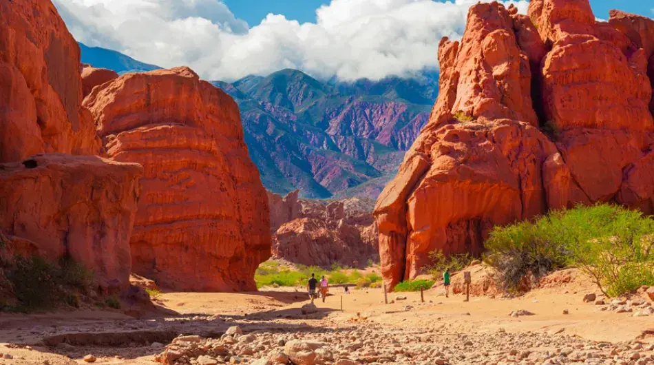 Salta gorge of the shell red rock panorama