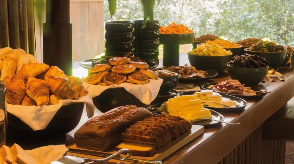 Buffet breakfast at reserva amazonica jungle lodge