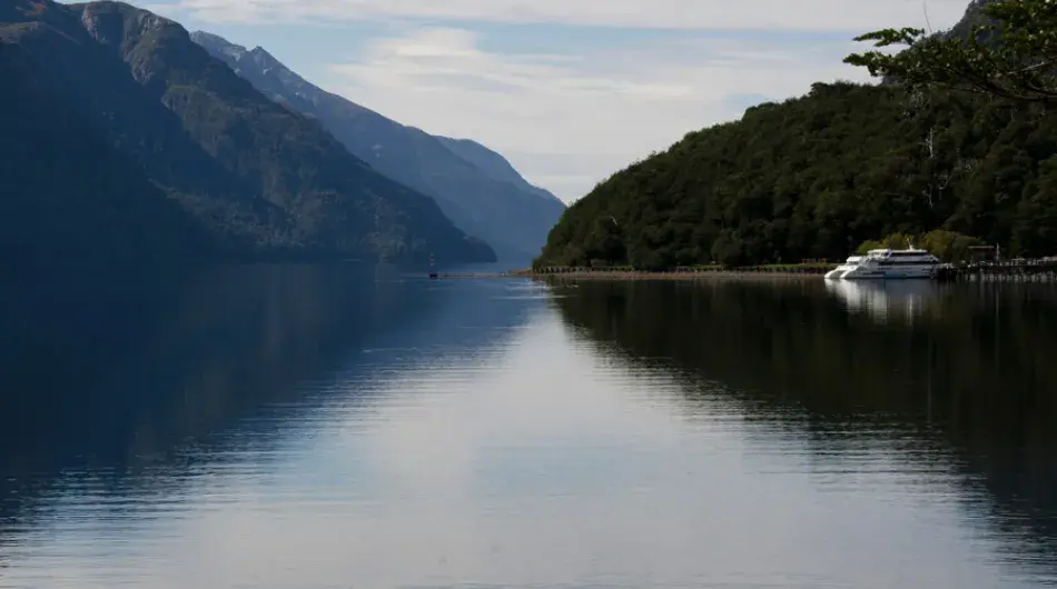 Puerto blest lake view with ferry