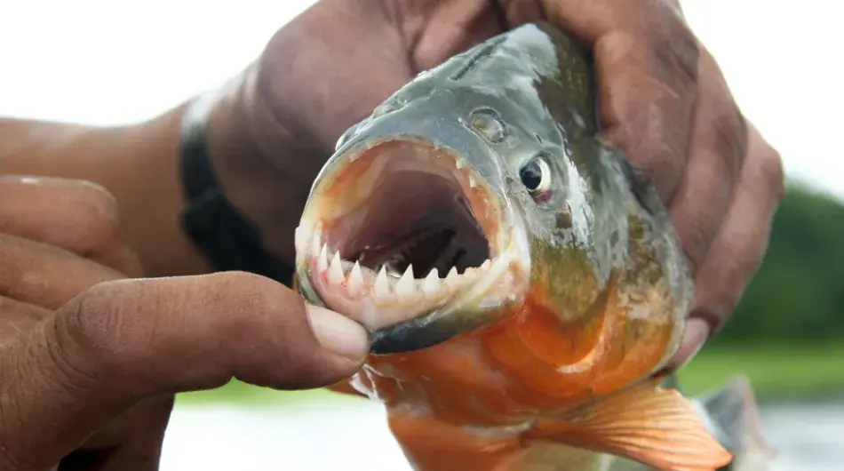 open mouth pirana