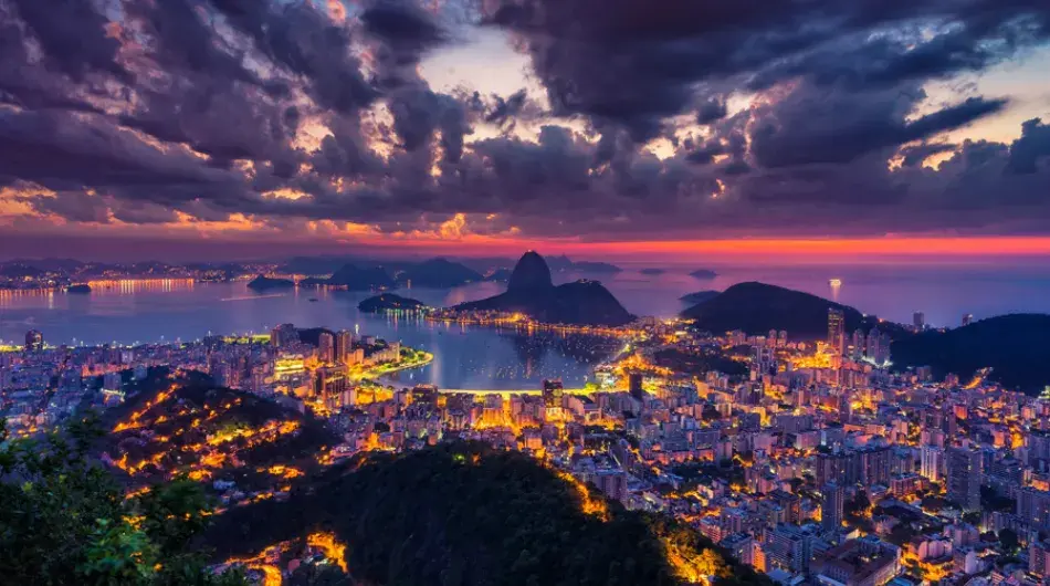 Rio de Janeiro pink sunset