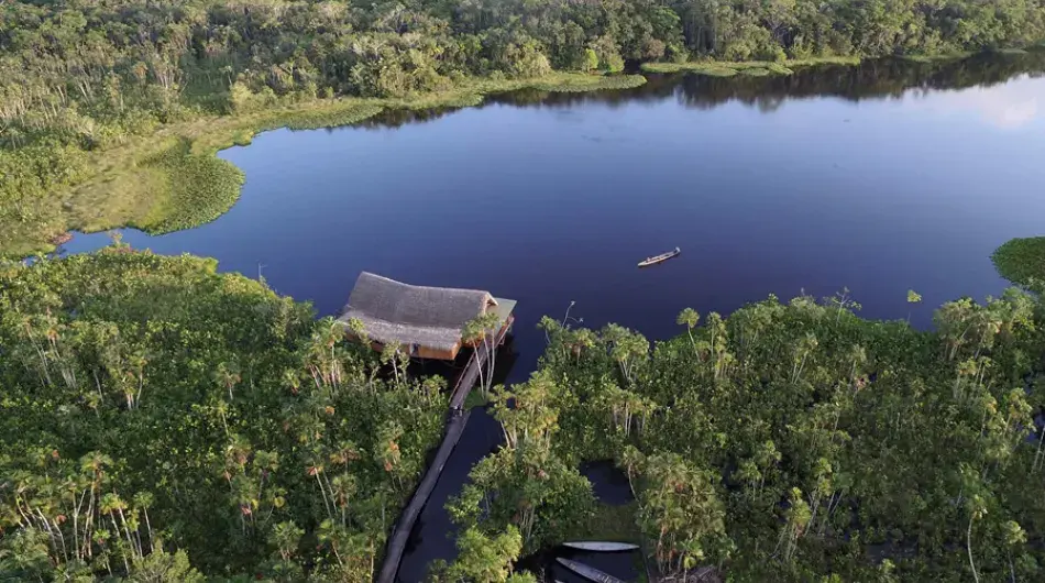 Sacha lodge napo river aerial view