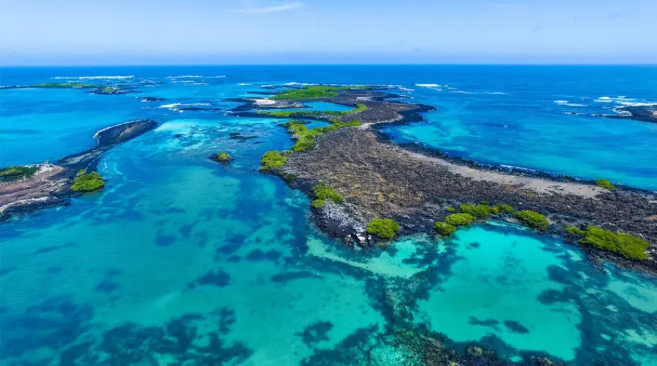 Isabella Island areial view, Galapagos Islands