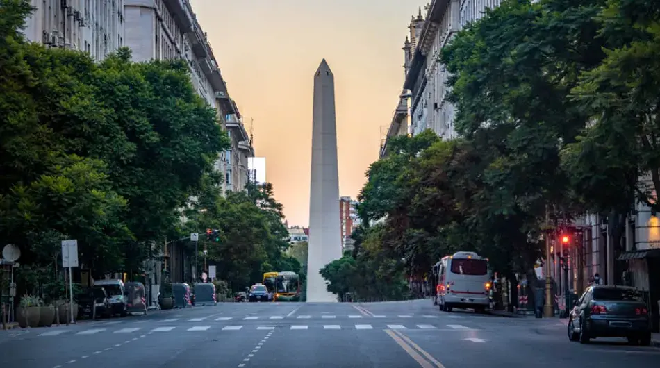 Obselisk in Buenos Aires, Argentina at sunset
