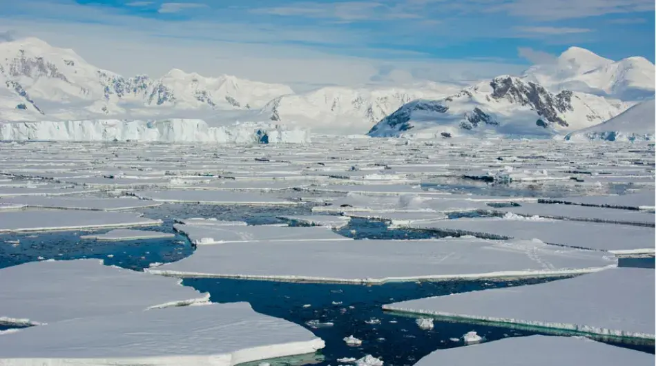 Icy water of the Antarctic Peninsula