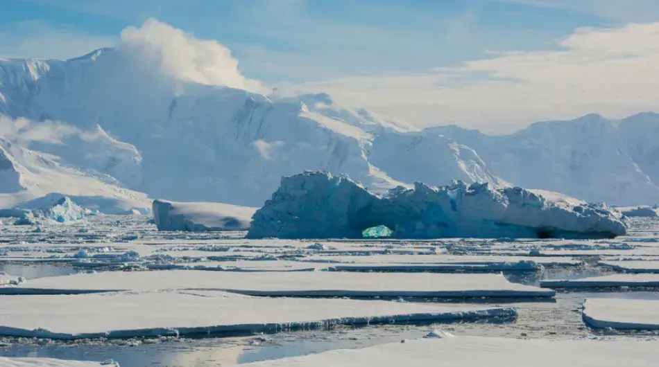 Icy Antarctic landscape