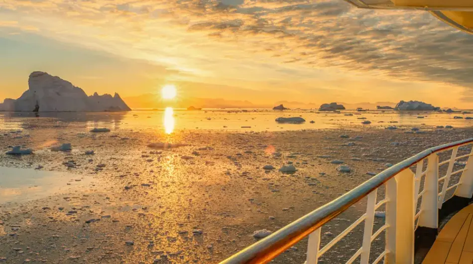 Beautiful view of a Sunrise in Antarctica