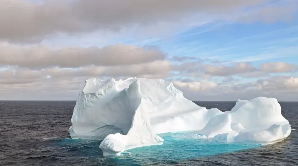 Iceberg floating in cold Antarctic waters