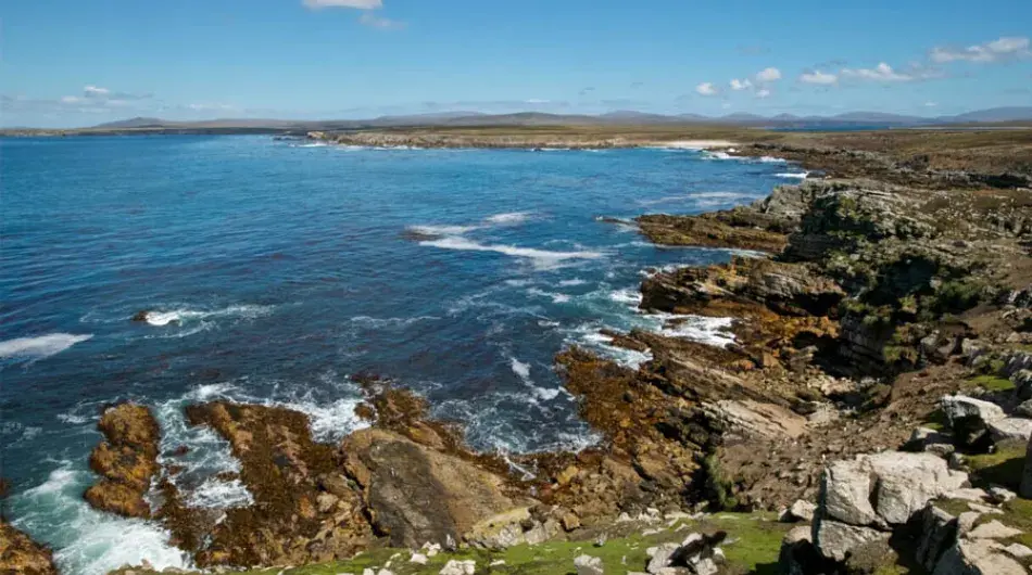 Aerial View of Pebble Coast, Falklands
