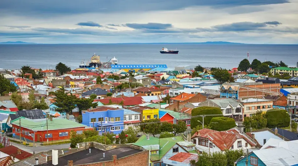 Aerial view of Punta Arenas in Chile