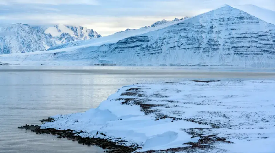 Scenic view of the Raudfjord, Svalbard Island