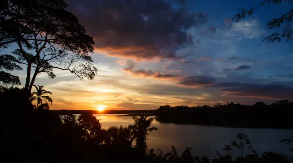 Peruvian Amazon at sunset