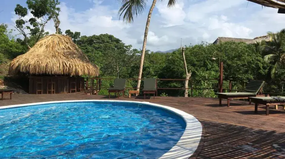 Barlovento maloka hotel pool in Tayrona