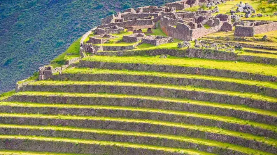 Pisaq archeological site ancient incan steps